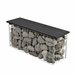 Banco de jardín gavión Friesland WPC 90x25 Negro