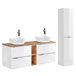 Conjunto mueble lavabo doble 2 nichos y columna April 140 Blanco