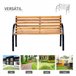 Banco de Jardín Acero, Madera de Pino Outsunny 122x60 Marron