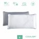 Almohada Viscoelástica Carbono Activo Tejido Frío 105x34 Blanco/ Gris