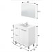 Mueble baño Adam 2 puertas 2 cajones, espejo y lavabo, Blanco brillo Blanco