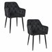 2x Silla tapizada de terciopelo acolchado SJ.030 Negro