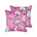 Beliani Cojín decorativo MALVA Rosa