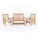 Set BAHAMAS sofá 2 plazas con 2 sillones y mesa natural Natural