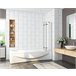 Mampara de Bañera Plegable Vidrio Templado con 3 hojas abatibles,Barra Soporte 35cm Blanco/ Gris