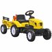 Tractor Pedal con Remolque Hierro, plástico HOMCOM Amarillo