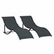 Set de 2 Tumbonas Plegables Aluminio, Texteline Outsunny Negro