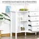 Aparador de Cocina MDF, Vidrio Templado HOMCOM 136 Blanco