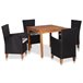 Set muebles de jardín cojines ratán sintético Multicolor