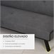 Sofá Cama esponja, eucalipto, MDF de grado E1 HOMCOM Gris