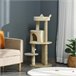 Árbol para Gatos Aglomerado de Madera, Felpa, Sisal PawHut Crema