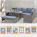Conjunto 4 Piezas Muebles de Ratán Gris