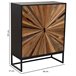 Armario de madera y metal de 2 puertas Negro