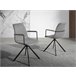 Silla giratoria en tela y patas acero negro Gris