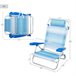 Aktive Silla de playa plegable y reclinable 7 posiciones rayas c/cojín y asas mano Azul