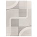 Alfombra geométrica con relieve FLORA - ATTICGO 133x190 Blanco/ Plateado