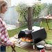 Horno para Pizza de Pellets con Accesorios Negro
