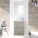 Mueble baño Elsa 1 puerta, espejo y lavabo, Alaska Madera