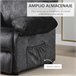 Sillón Relax Reclinable Poliéster, Espuma, Metal HOMCOM Negro