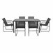 Set de jardín ARDEN con mesa y 6 sillas color gris Gris Oscuro