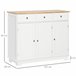 Aparador de Cocina MDF, Madera de Caucho HOMCOM 101 Blanco