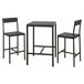 Conjunto de mesa alta con 2 taburetes JAMIE Negro