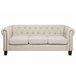 Beliani Sofá de 3 plazas Poliéster CHESTERFIELD Beliani Sofá de 3 plazas Poliéster CHESTERFIELD Beige