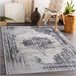 Alfombra lavable ANDRE 1187 Ornamento vintage 120x170 Gris