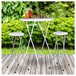 Acomoda Textil – Taburete Alto de Coctel Portátil para Jardín. Blanco