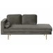 Beliani Chaise longue izquierdo Terciopelo MIRAMAS Gris Oscuro