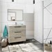 Mueble baño Alise 3 cajones, espejo y lavabo, Alaska Madera