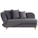Beliani Chaise longue Terciopelo MERI Gris Oscuro