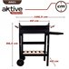 Barbacoa carbón portátil madera doble parrilla Aktive Negro