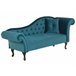 Beliani Chaise longue derecho Terciopelo LATTES Azul/ Verde