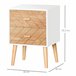 Mesita de Noche MDF y madera maciza HOMCOM 40 Blanco