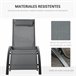 Tumbona Reclinable Aluminio, Texteline Outsunny Gris