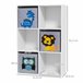 Estantería Juguetes Infantil MDF, Melamina, Tela no Tejida Blanco/ Gris