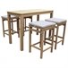 ARUBA Mesa de pie 4 plazas de acacia - cojines de arena Beige