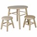 WELL HOME - Conjunto infantil (Mesa + 2 taburetes) en madera de pino Marron