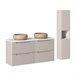 Conjunto de muebles con doble lavabo 4 cajones y columna Riva 120 Beige