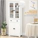 Alacena de Cocina MDF, Melamina de Madera, Vidrio HOMCOM Blanco