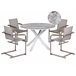 Beliani Conjunto de comedor MALETTO/COSOLETO Blanco/ Gris