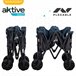 Carro plegable playa c/ruedas especial arena con carga 50 kg Aktive Negro