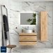 Mueble de baño BORN con perfil de tirador | Lavabo sobre encimera 80 Roble