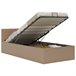 Cama canapé hidráulica cuero sintético 100x200 Marron