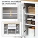 Aparador de Cocina MDF, Vidrio Templado HOMCOM 120 Blanco