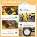 Tractor Pedal con Remolque Hierro, plástico HOMCOM Amarillo