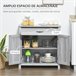 Aparador de Cocina MDF y Melamina de Madera HOMCOM 80 Gris