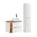 Conjunto mueble lavabo individual 2 nichos y columna April 80 Blanco