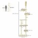 Árbol para Gatos Aglomerado de Madera, Felpa PawHut Crudo